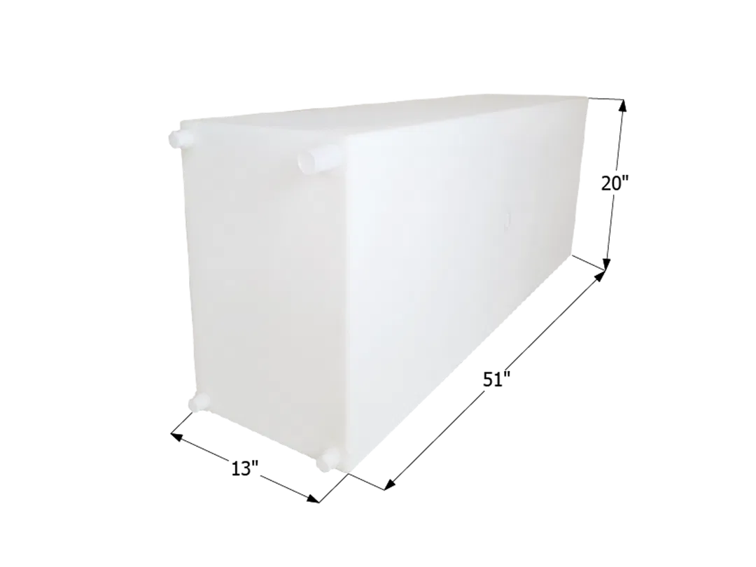 12716 – ICON Fresh Water Tank, 54 Gallon Capacity Roto Molded 51 Inch Width x 13 Inch Length x 20 Inch Depth With Thr...